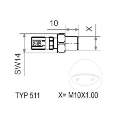 Fixed external thread fitting VARIO TYP511 M10 X 1.00 757.19.20