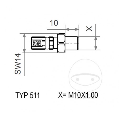 Fixed external thread fitting VARIO TYP511 M10 X 1.00 757.19.20