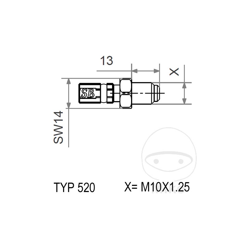 Fixed external thread fitting VARIO TYP520 M10 X 1.25 757.21.34