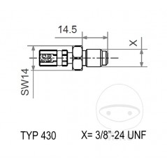 Mobile external thread VARIO INOX TYP430 3/8-24 UNF+Y 757.19.79