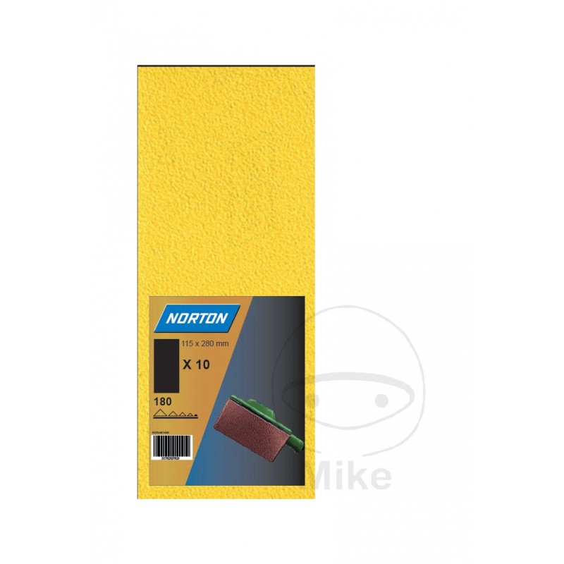 NORTON Pack of 10 sandpaper strips SB K80 115X280 MM G131F 564.05.37