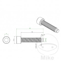 JMP Suspension strut bolt 60 MM 722 722.02.55