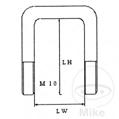 Perno de fijación en u para remolque barcos M10 LH80 X LW42 MM 338.07.89