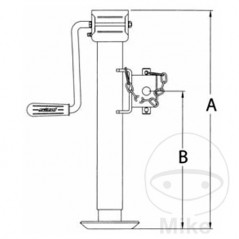 Pie de apoyo cincado plegable para remolque M KURBEL RD57MM 338.76.85