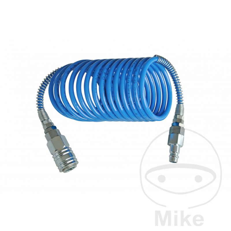 Manguera en espiral de aire comprimido con acoplamiento y boquilla PA 8X6 5 M 656.01.55