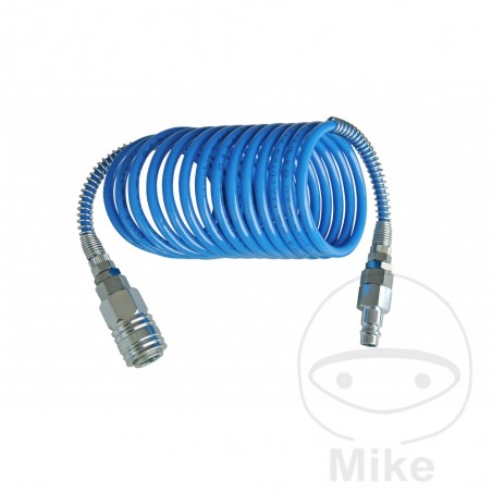 Compressed air spiral hose with coupling and nipple PA 8X6 5 M 656.01.55