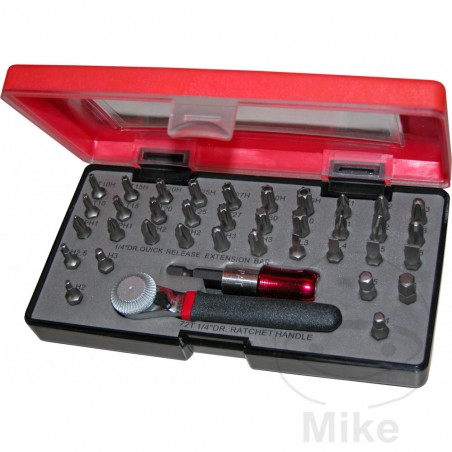 JMP Juego 38 puntas con carraca + soporte 1/4 632.20.44