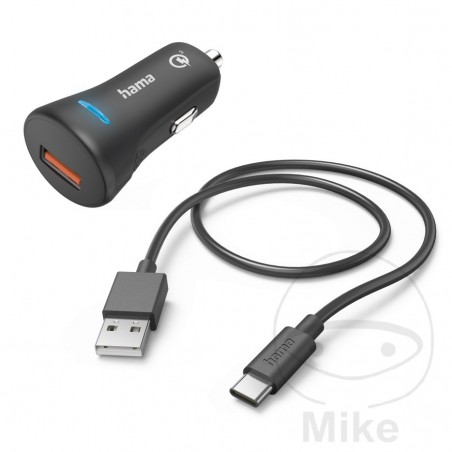 HAMA Fast car charger with usb charging cable C 3A QUICK CHARGE 3.0 1960052