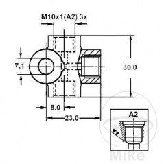 ATE Distribuidor para latiguillo de freno M10 X 1 F MQ 4420362 4420998