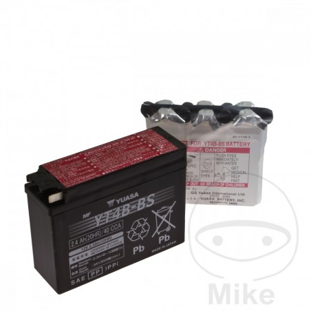 YUASA Batería de moto sin mantenimiento con electrolitos YT4B-BS 7071533