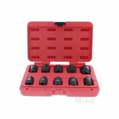JMP Set of 10 hexagonal impact socket wrenches 1/2 13-24 MM 605.04.13