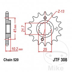 JT SPROCKETS transmission sprocket 14T P-520 ALTN: 7260374 726.31.89