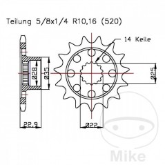 ESJOT racing sprocket 16T P-520 726.05.26