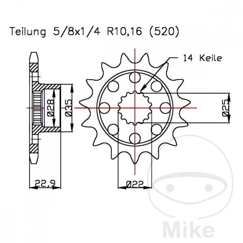 ESJOT racing sprocket 16T P-520 726.05.26