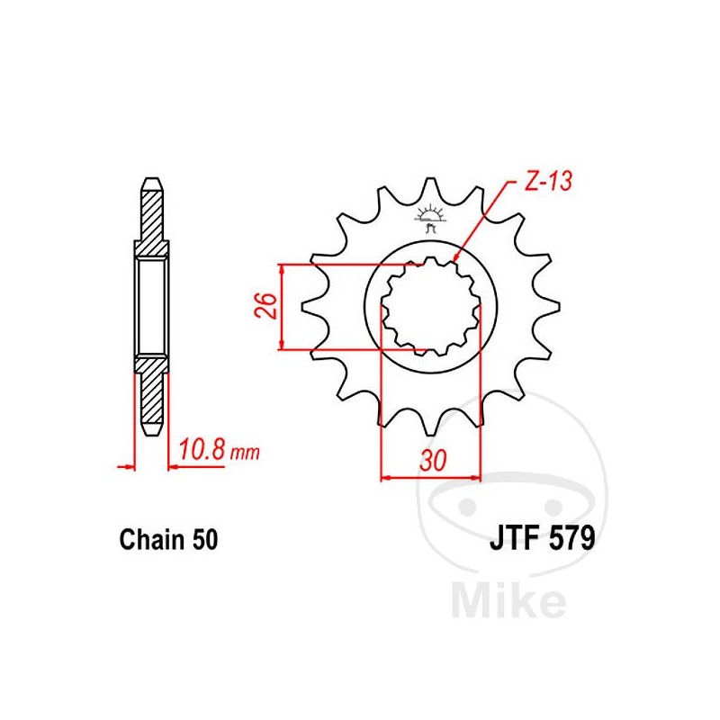 JT SPROCKETS Transmission front sprocket 15 TEETH 530 726.00.94