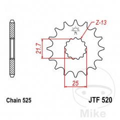 JT SPROCKETS Transmission front sprocket 15 TEETH 525 726.16.70