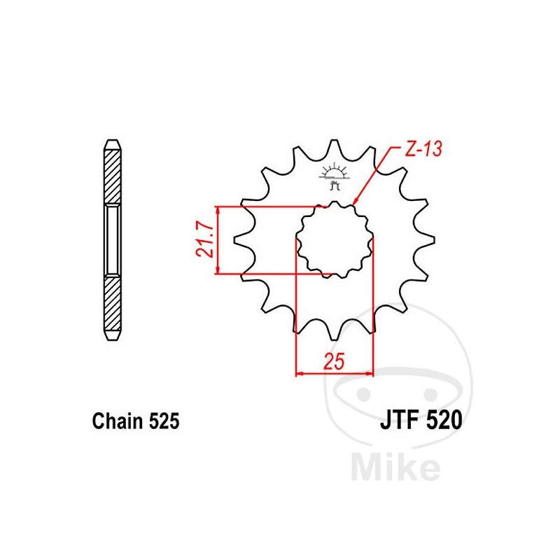 JT SPROCKETS Transmission front sprocket 15 TEETH 525 726.16.70