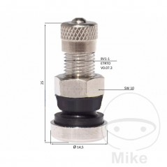 Válvula metálica para neumático de coche MS 521 8.3 MM 26 519.27.94