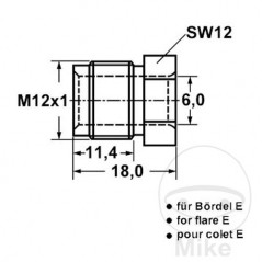 ATE Union screw M12X1 E 6 MM MQ 401 4420741