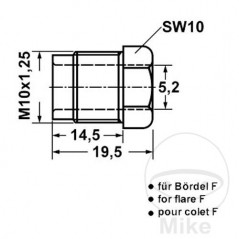 ATE Union screw M10X1.25 F 5.20 MM 4421186