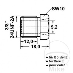 ATE Tornillo de unión 3/8 E 4.90 MM 4421483