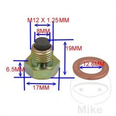 JMP Tornillo magnético de drenaje aceite titanio con junta M12X1.25 MM 723.93.46