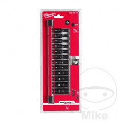 MILWAUKEE Juego 12 llaves de vaso impacto hexagonal 1/4" 6050834