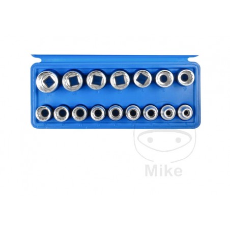 Juego 15 llaves de vaso bihexagonal 1/2 16-8-24 MM 38 605.00.01