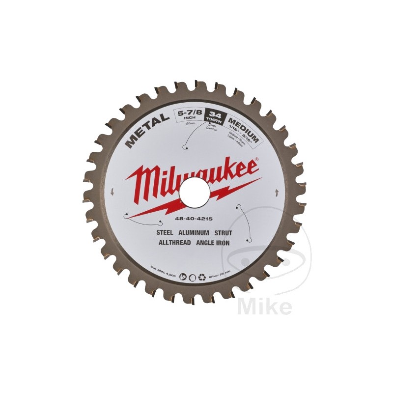 MILWAUKEE Hoja de sierra circular metal 150 MM 6851401