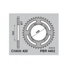 PBR Piñón trasero estándar de acero 4402 - 420 1108809002