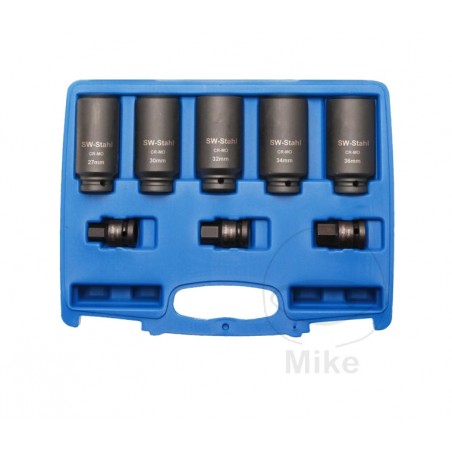 JMP Set of 8 bihexagonal impact socket wrenches 3/4 605.05.51