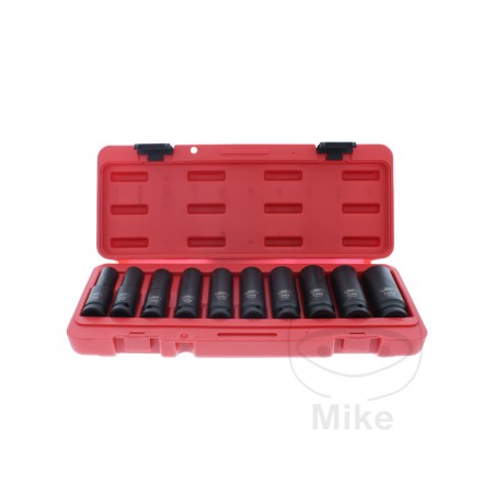 JMP Juego 10 llaves de vaso impacto hexagonal versión larga 1/2 13-24 MM 605.05.60