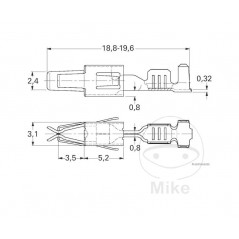 HERTH+BUSS Conector de cable hembra enchufe plano 1.5-2.5 2.8 MM (50UD) 158.06.72