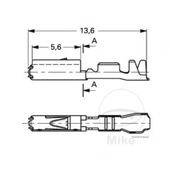 HERTH+BUSS Conector de cable hembra enchufe plano 0.5-0.75 0.6 MM (50UD) 158.06.78