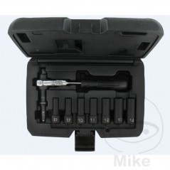 Juego llaves de vaso impacto hexagonal 8 piezas 3/8 605.05.77