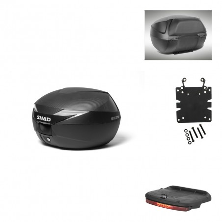 SHAD Baul SH39 carbon + soporte montaje accesorios KIT-438307