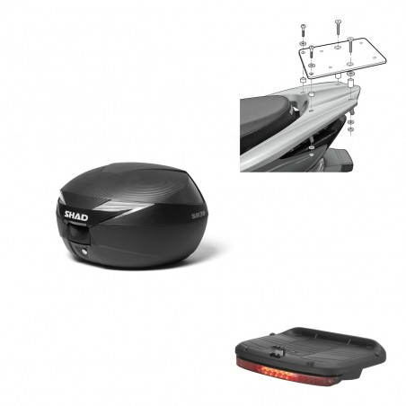 SHAD Baul SH39 carbon + soporte montaje luz de freno KIT-438327