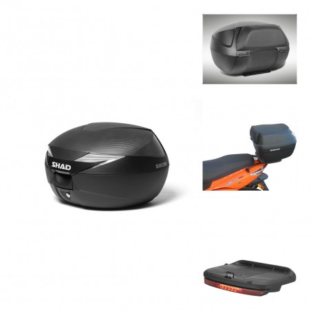 SHAD Baul SH39 carbon + soporte montaje accesorios KIT-438337