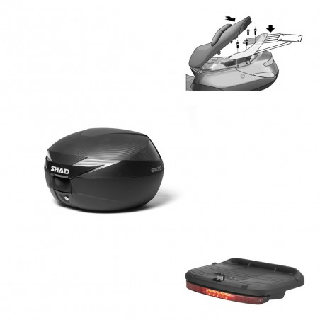 SHAD Baul SH39 carbon + soporte montaje luz de freno KIT-438363