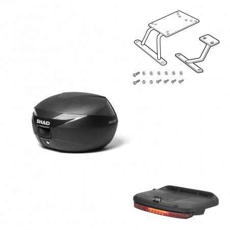 SHAD Baul SH39 carbon + soporte montaje luz de freno KIT-438426