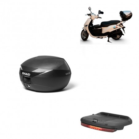 SHAD Baul SH39 carbon + soporte montaje luz de freno KIT-438429