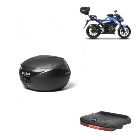 SHAD Baul SH39 carbon + soporte montaje luz de freno KIT-438503