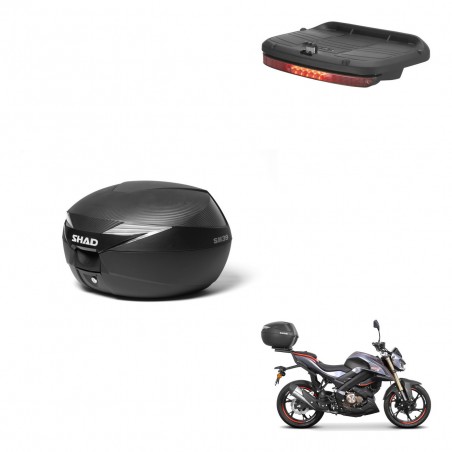 SHAD Baul SH39 carbon + soporte montaje luz de freno KIT-438671