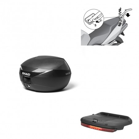 SHAD Baul SH39 carbon + soporte montaje luz de freno KIT-438748
