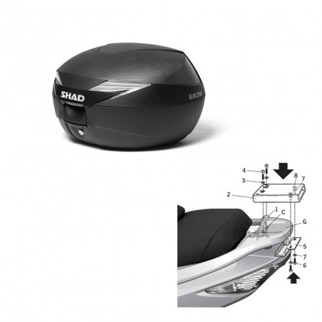 SHAD Baul SH39 carbon + soporte montaje KIT-438780