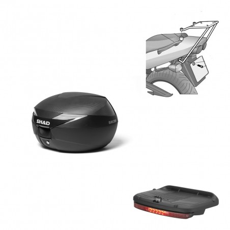 SHAD Baul SH39 carbon + soporte montaje luz de freno KIT-438790