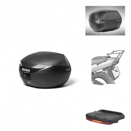 SHAD Baul SH39 carbon + soporte montaje accesorios KIT-438791