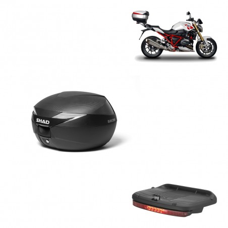 SHAD Baul SH39 carbon + soporte montaje luz de freno KIT-438925