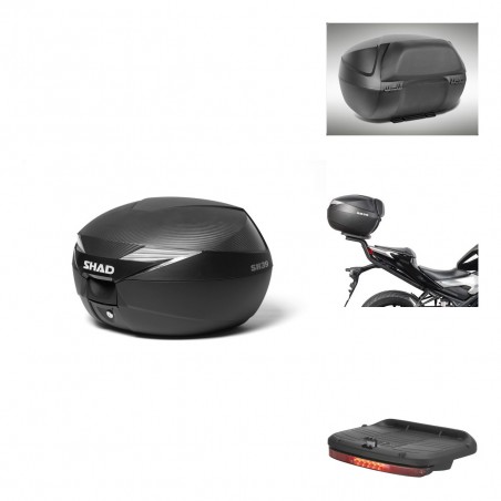 SHAD Baul SH39 carbon + soporte montaje accesorios KIT-438996