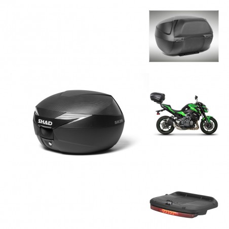 SHAD Baul SH39 carbon + soporte montaje accesorios KIT-439035